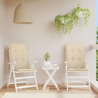 vidaXL Vidaxl - Coj&iacute;n Silla De Jard&iacute;n Respaldo Alto 2 Uds Tela Beige 120x50x3cm