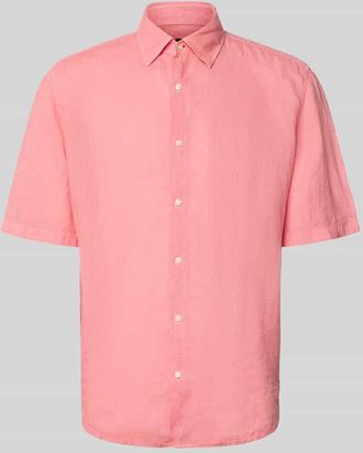 Boss Orange by Hugo Boss BOSS Orange Regular Fit Leinenhemd mit kurzem Arm Modell RASH_2_M in Hellrot, Gr&ouml;&szlig;e XXXL