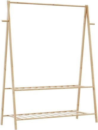 vidaXL Clothes Rack with Shelves 132x45.5x150.5 cm Bamboo Vidaxl