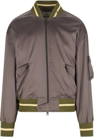 Vivienne Westwood Bomber-Style Grey Jacket With Ribbed Details