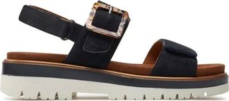 Ara Blauwe platte sandalen - Dames - Sandalen - Blauw - 40 EU - Su&egrave;de - Schoenen