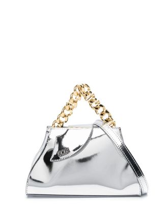 GCDS Comma faux-leather crossbody bag - Silver