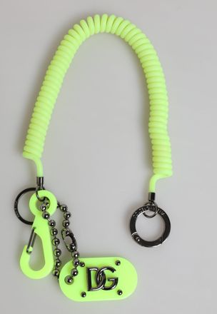 Dolce & Gabbana Green Springy Key Holder DG Logo Mens Mens Keychain