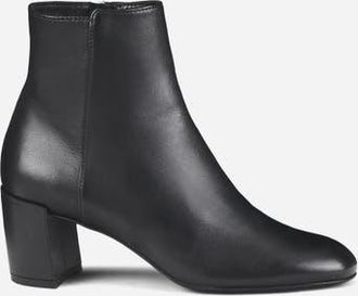 AGL Lynn Bootie Heeled Leather Ankle Boot in Black Nappa at Nordstrom, Size 36.5