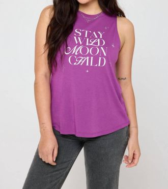 Spiritual Gangster Wild Moon Jade Muscle Tank In Electric Amethyst