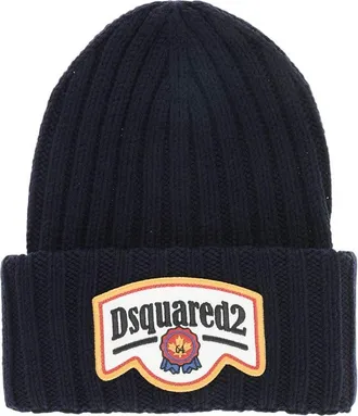 Dsquared2 Dark Blue Logo Beanie Cap