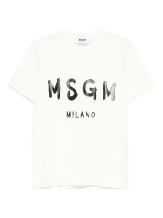 Msgm logo T-shirt - Neutrals