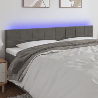 vidaXL Cabecero Con Led De Terciopelo Gris Oscuro 200x5x78/88 Cm Vidaxl