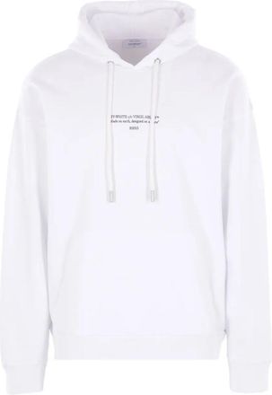 Off-white White Printed Regular Hoodie