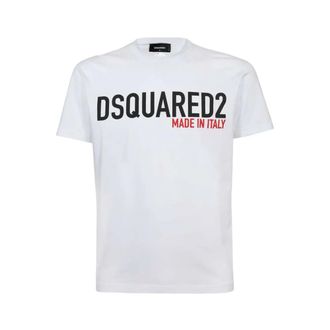 Dsquared2 T-Shirts, male, White, Size: 2XL Made in Italy T-Shirt