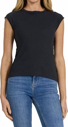 Dear John Denim Kimmie Cap Sleeve Tee In Black
