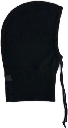 Maison Margiela Accessoires, Dames, Zwart, S, Wol, Zwarte Geribbelde Wollen Bivakmuts Hoed