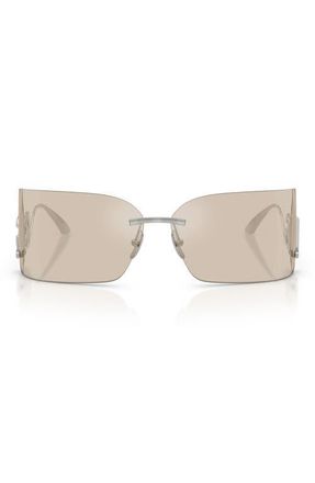 Dolce & Gabbana 79mm Oversize Rectangular Sunglasses in Silver at Nordstrom