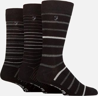 Farah Mens Farah Luxury bamboo stripe socks BLACK Size 6-11uk - Size: One size/8.5/15.5/9/16/7/14/7.5/14.5/8/15/5.5/12.5/6/13/6.5/13.5/4/11/4.5/11.5/5/12/2