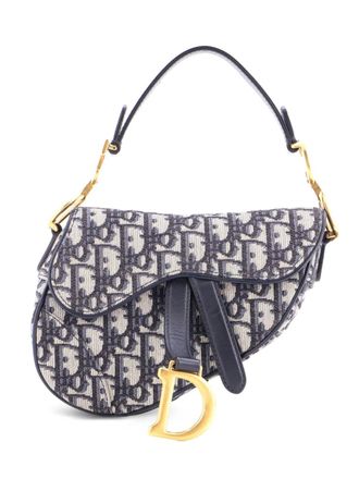 Dior Saddle Handbag Oblique Canvas Mini shoulder bag - Blu