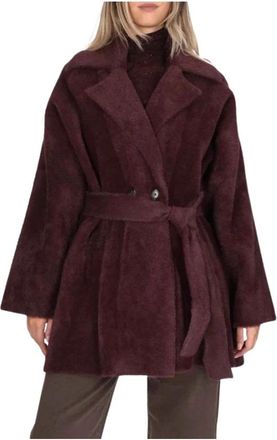 Pinko Bruxelles Coat - Dames - Jas met riem - Paars - S - Jassen