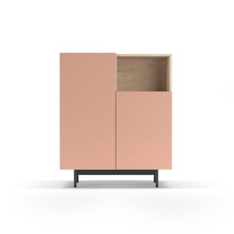 HERDASA Mueble Aparador En Melamina, Colecci&oacute;n Printed (602-1), Con 2 Puertas, En Roble Y Maquillaje