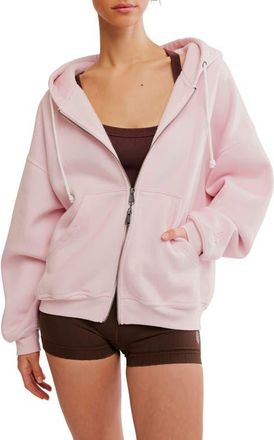 Free People Final Call Full Zip Hoodie in Pinky Fushcia at Nordstrom, Size X-Large