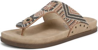 Blowfish Womens Lyric Flat Thong Sandal, Beaded Sand, UK 4 Medium Fit