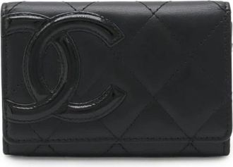 Chanel Tweedehands leren portemonnees - Dames - Vintage Accessoires - Zwart - ONE Size - Leer - Vintage