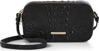 Brahmin Danica Croc Embossed Leather Crossbody Bag in Black at Nordstrom
