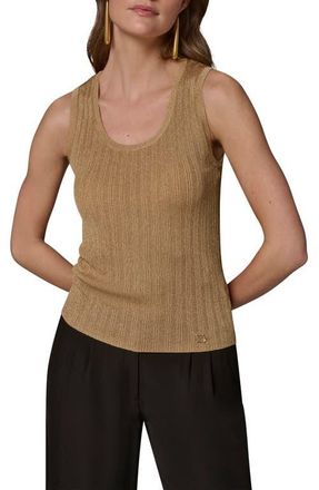 DKNY Metallic Scoop Neck Shell in Gold at Nordstrom, Size X-Small
