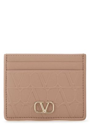 カードケース・名刺入れ Valentino Garavani Powder Pink Leather Rockstud Card Holder Valentino Pink Leather Rockstud Card Holder Valentino | TLC