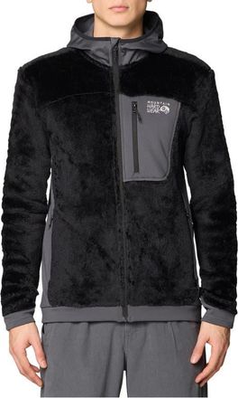 Mountain Hardwear Polartec High Loft Fleece Hooded Jacket in Black/Volcanic at Nordstrom, Size Xx-Large