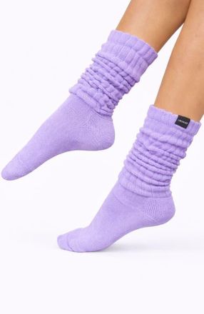 Lechery Gender Inclusive Scrunch Crew Socks in Lilac at Nordstrom