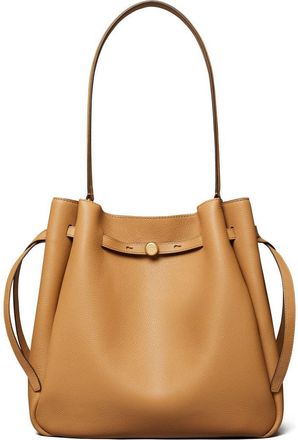 Tory Burch Large Romy Pebble Leather Bucket Bag in Tiramisu at Nordstrom