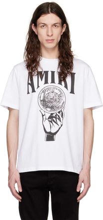 Amiri Mens Crystal Ball Printed T-Shirt in White Cotton - Size Small