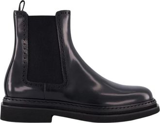 Dolce & Gabbana Geborstelde Enkellaars in Zwart - Heren - Chelseaboots - Zwart - 42 1/2 EU - Schoenen