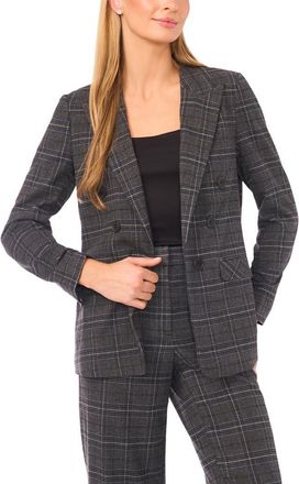 Halogen Plaid Scrunch Sleeve Blazer in Aegean Blue at Nordstrom Rack, Size X-Small P
