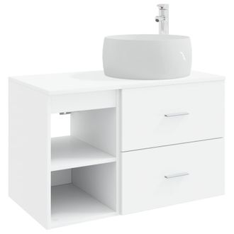 vidaXL Juego De Muebles De Ba&ntilde;o 2 Pcs Blanco Madera De Ingenier&iacute;a Vidaxl