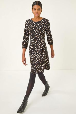 Roman Speckled Print Stretch Dress