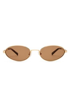 Luv Lou The Kendall 56mm Oval Sunglasses in Gold at Nordstrom