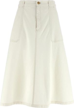 A.P.C. A.p.c., Rokken, Dames, Wit, S, Katoen, Laurie Skirt
