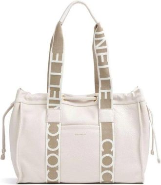 Coccinelle 2Day Signature Handtas - Dames - Shoppers - Wit - ONE Size - Katoen - Tassen