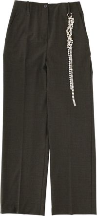 Circus Hotel Neutrals Straight-Leg Virgin Wool Tailored Pants