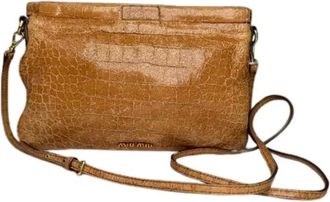 Miu Miu Pre-owned Cross Body Bags, female, Orange, Size: ONE SIZE Pre-owned Leather Shoulder Bag