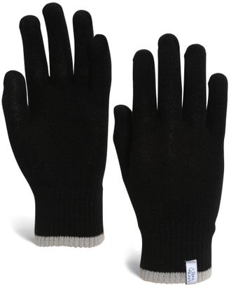 TrailHeads Light Knit Gloves | Winter Glove Liners | Base Layer Gloves for Women and Men - black/heather grey (s/m)