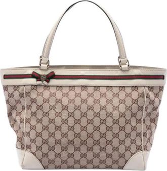 Gucci Pre-owned Mayfair Tote - Dames - Vintage Shopper - Beige - ONE Size - Leer - Vintage