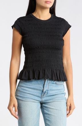 Vigoss Smocked T-Shirt in Black at Nordstrom Rack, Size X-Large
