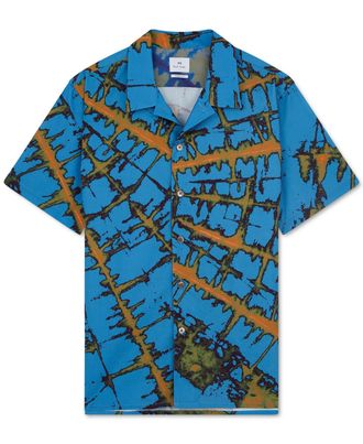 Paul Smith Mens Abstract Print Camp Shirt