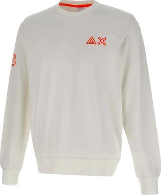 Sun 68 Fluo Fleece Sweatshirt - Heren - Sweatshirts - Wit - 2XL - Katoen - Hoodies & sweatvesten