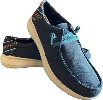 Ariat Mens Hilo 2.0 Stretch Shoes In Charcoal Blue/blue Aztec