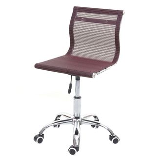 Hhg [nunca Usado] Silla De Oficina Hhg-560, Silla Giratoria Silla De Escritorio Silla De Ordenador, Cubierta De Malla Tela / Textil, Rojo Vino