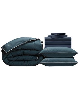 Pillow Guy Classic Cool & Crisp 100% Cotton Percale, Down-Alternative Perfect Bedding Bundle