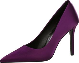 Generic Womens Pumps Stiletto High Heel Slip-on High Heels 10CM Purple Wedding Evening Party Court Shoes-Numeric_5_Point_5