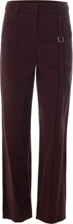Patrizia Pepe Wide Broeken - Dames - Wijde Broeken - Bruin - XL - Polyester - Broeken